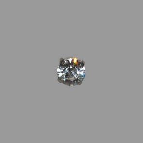 Messing Strassknopf Krallenkessel 8mm mit gefasstem Swarovski® Strassstein platin Stein kristall