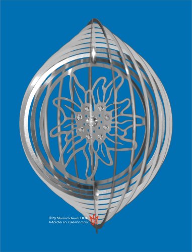 Spirale Edelweiß Edelstahl 112mm mit Kristallsteinchen
