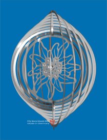 Spirale Edelwei&szlig; Edelstahl 112mm mit Kristallsteinchen