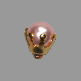 Messingknopf mit gefasster Perle 9 + 11mm