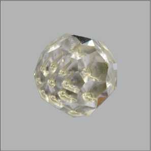 Knopf rund, platin crystall mit Kugel facettiert 10mm