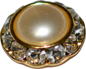 Strass Knopf 16mm gold kristall kristall
