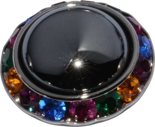 Strass Knopf 25mm platin multi blutstein