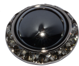 Strass Knopf 25mm platin multi blutstein