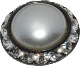 Strass Knopf 25mm platin multi blutstein