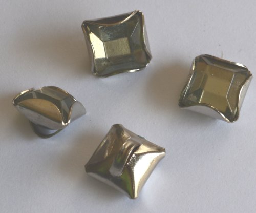 Messingknopf Quadr. 7x7mm platin kristall