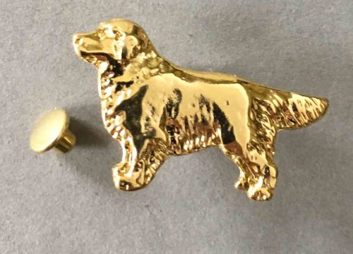 Zierniete Golden Retriver 30mm vergoldet
