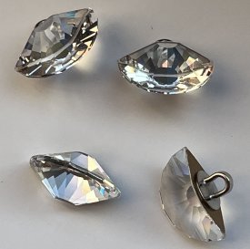 Strassknop crystall mit Swarovski&reg; Faconstein 14mm