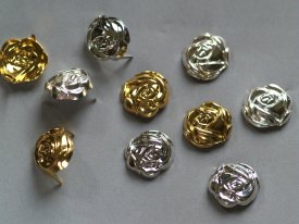 Splint Rosenblüte 14mm gold