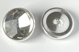 Messing Strassknopf 14mm Silber cc