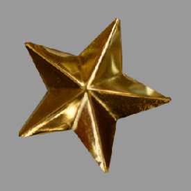 Splint 5-strahliger Stern plastisch 30mm gold