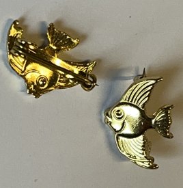 Brosche Fisch 18mm gold