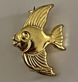 Brosche Fisch 18mm gold