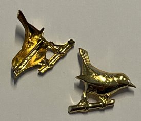 Brosche Vogel 23mm gold