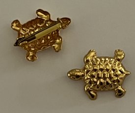 Brosche Schildkröte 21mm gold