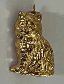 Brosche Kätzchen 18mm gold