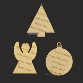 Weihnachtsmotive mit Gravur 65mm 3 Motive