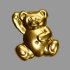 Splint Teddybär 17mm gold